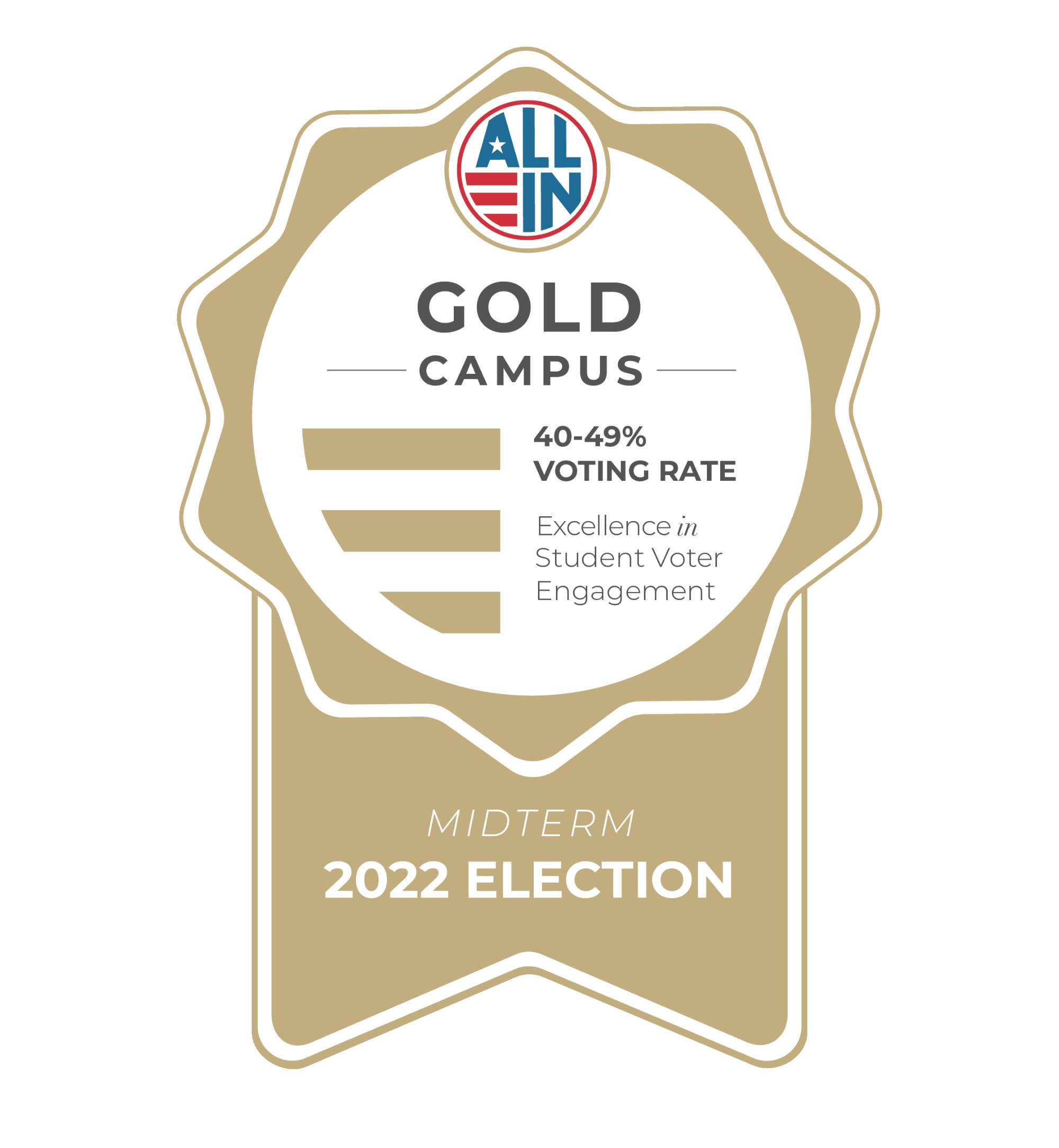 Gold Seal from ALL IN for a 40 - 49% Voting Rate